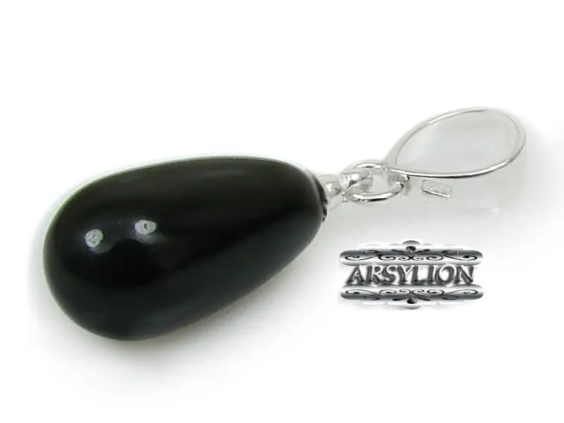 Zawieszka perła  Swarovski Elements Mystic Black