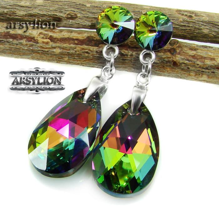 kolczyki kryształ Swarovski Elements Vitrail Medium