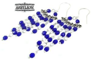  ARSYLION orient kolczyki szafirowe kobalt długie 482
