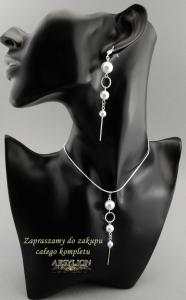 Komplet perła Swarovski Elements White