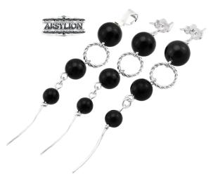 Komplet perła Swarovski Elements Mystic Black