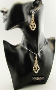 Komplet kryształ Swarovski Elements Golden Shadow