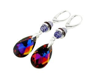 ARSYLION kolczyki z kryształkami Swarovski volcano  4a