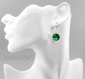 srebrne kolczyki rivoli 14mm Crystal Majestic Green zielone