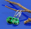 srebrne kolczyki rivoli 14mm Crystal Majestic Green zielone