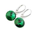 srebrne kolczyki rivoli 14mm Crystal Majestic Green zielone