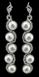 Arsylion kolczyki z kryształowymi perełkami Swarovski White 1188