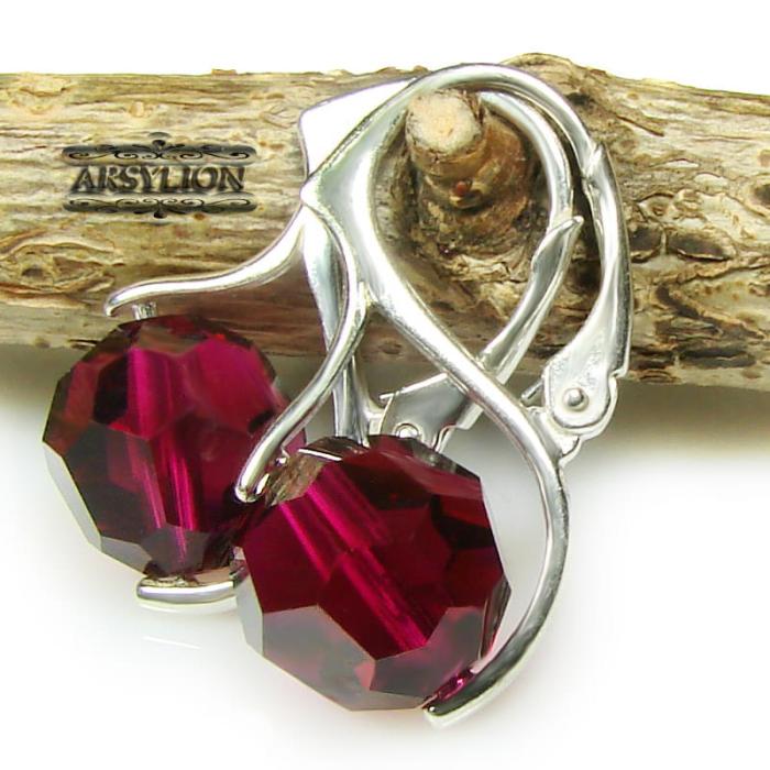 Kolczyki kryształ Swarovski Elements Ruby