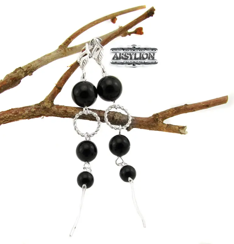 Kolczyki kryształ Swarovski Elements Mystic Black