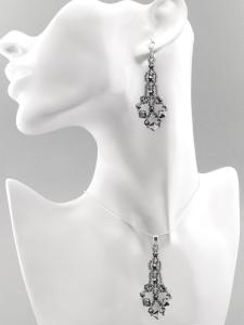Komplet kryształ Swarovski Elements Silver Night