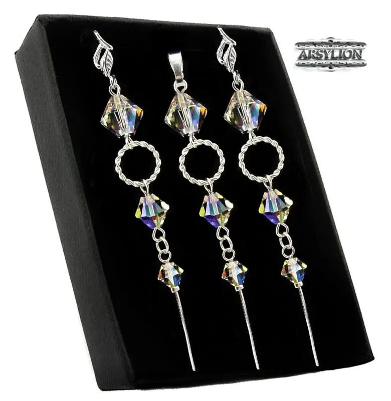 Komplet kryształ Swarovski Elements Crystal AB