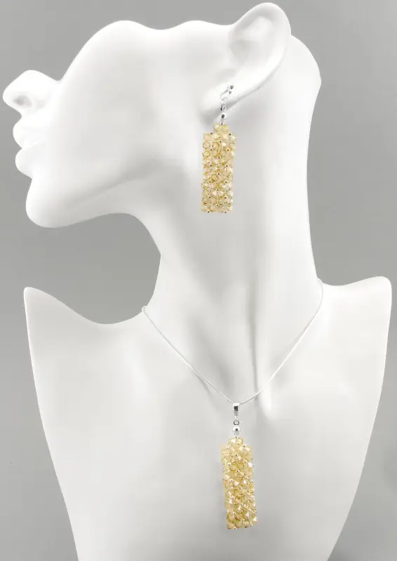Komplet kryształ Swarovski Elements Golden Shadow