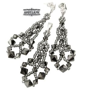Komplet kryształ Swarovski Elements Silver Night