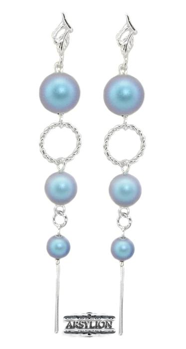 Kolczyki perła kryształ Swarovski Elements Iridescent Light Blue
