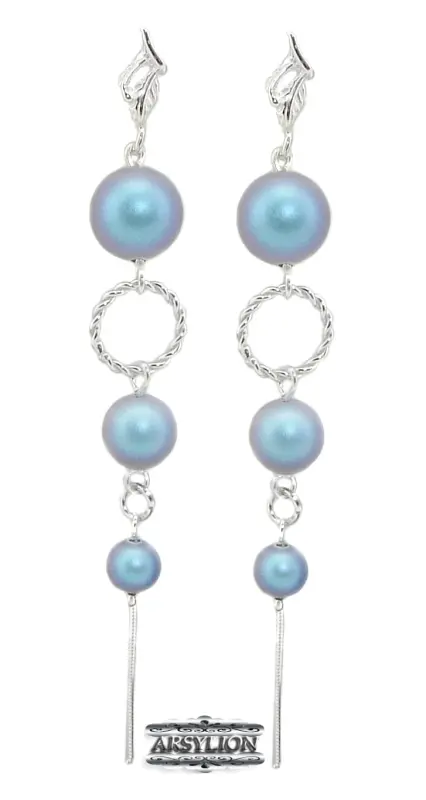 Kolczyki perła kryształ Swarovski Elements Iridescent Light Blue