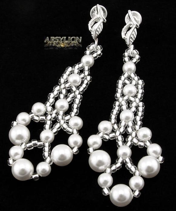 Kolczyki perła Swarovski Elements White