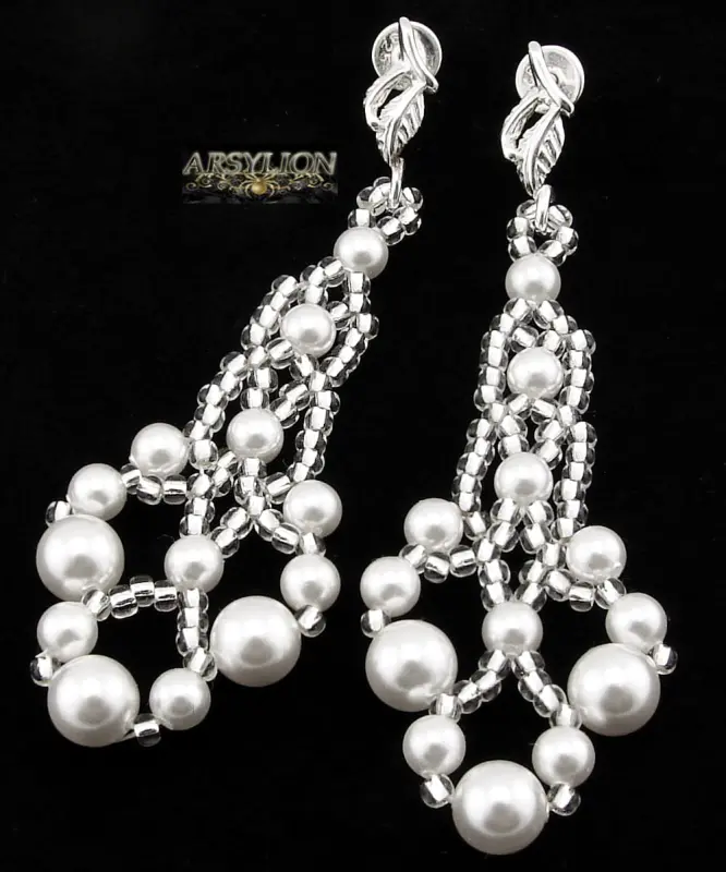 Kolczyki perła Swarovski Elements White