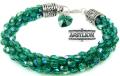Bransoletka wężowa z oryginalnym kryształkiem  Emerald