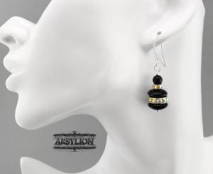 Kolczyki onyks z cyrkoniami