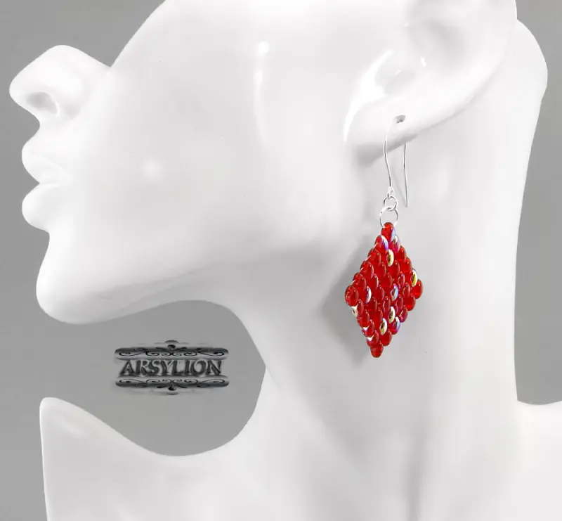 czerwone kolczyki siam ruby ab
