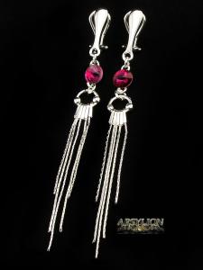 klipsy z kryształkiem Swarovski Fuchsia rivoli