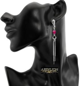 klipsy z kryształkiem Swarovski Fuchsia rivoli