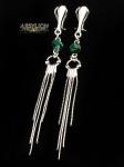  ARSYLION długie klipsy z kryształkiem Swarovski Emerald 593