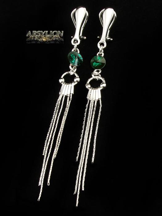 klipsy z kryształkiem Swarovski Emerald rivoli