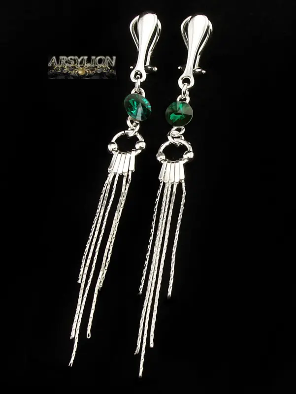 klipsy z kryształkiem Swarovski Emerald rivoli