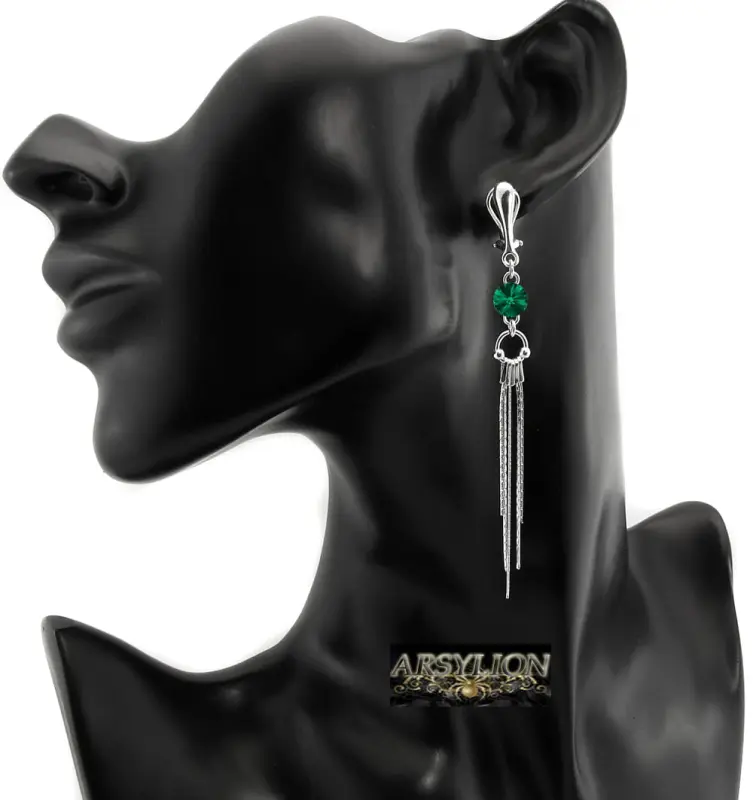 klipsy z kryształkiem Swarovski Emerald rivoli