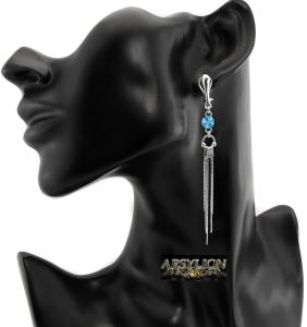 klipsy z kryształkiem Swarovski Aquamarine rivoli