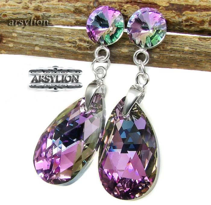 kolczyki kryształ Swarovski Elements Vitrail Light