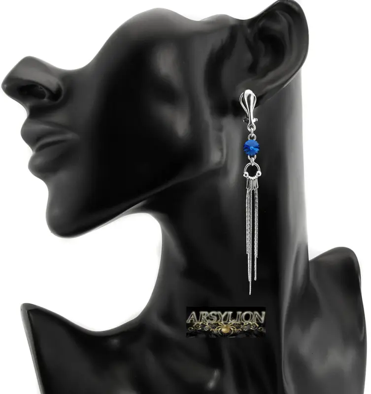 klipsy z kryształkiem Swarovski Sapphire rivoli