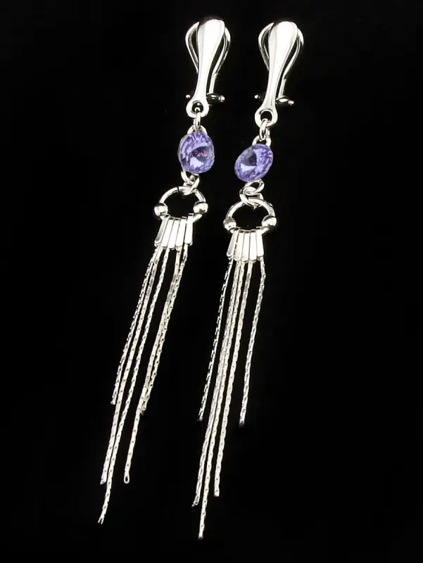 klipsy z kryształkiem Swarovski Violet rivoli
