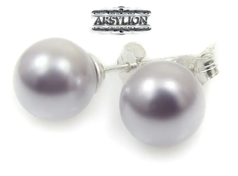 Kolczyki perła Swarovski Elements Lavender