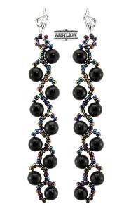 Kolczyki perła Swarovski Elements Mystic Black