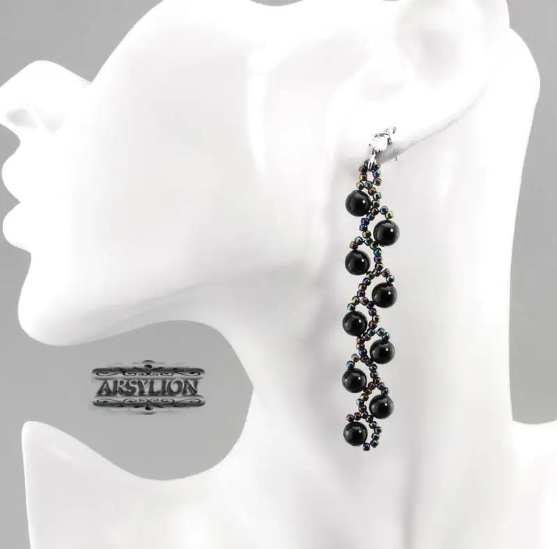 Kolczyki perła Swarovski Elements Mystic Black
