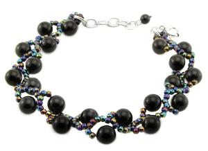 Bransoletka perła Swarovski Elements Mystic Black