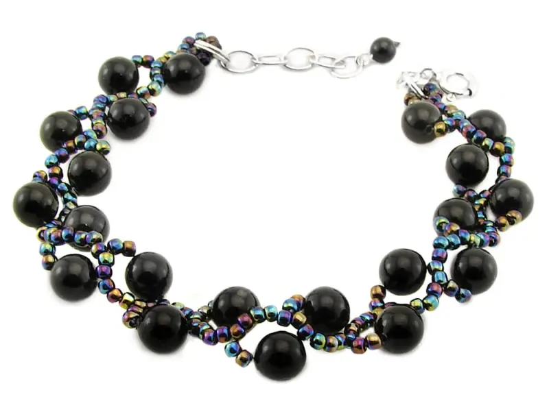 Bransoletka perła Swarovski Elements Mystic Black