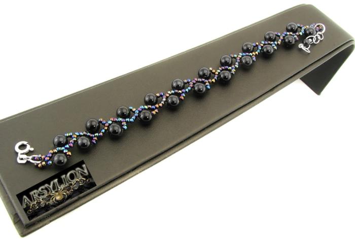 Bransoletka perła Swarovski Elements Mystic Black
