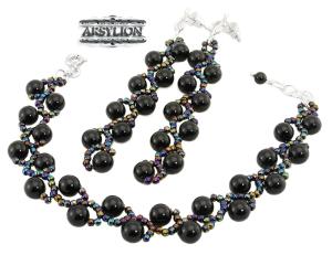 kolczyki perła Swarovski Elements Mystic Black