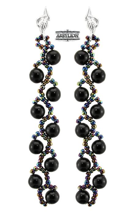 kolczyki perła Swarovski Elements Mystic Black
