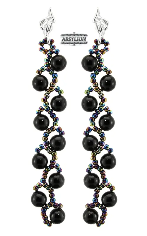kolczyki perła Swarovski Elements Mystic Black