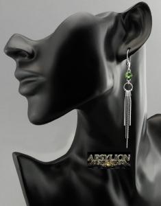 klipsy z kryształkiem Swarovski Peridot rivoli