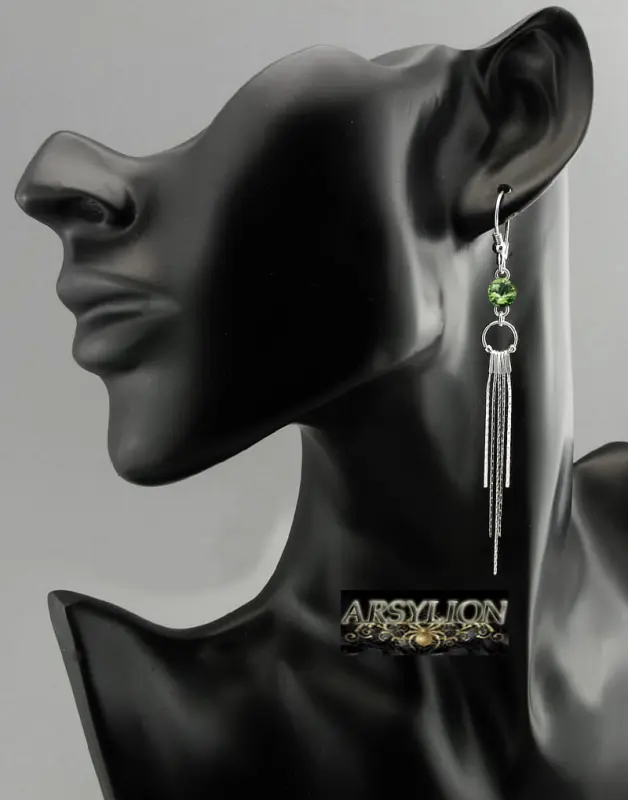 klipsy z kryształkiem Swarovski Peridot rivoli
