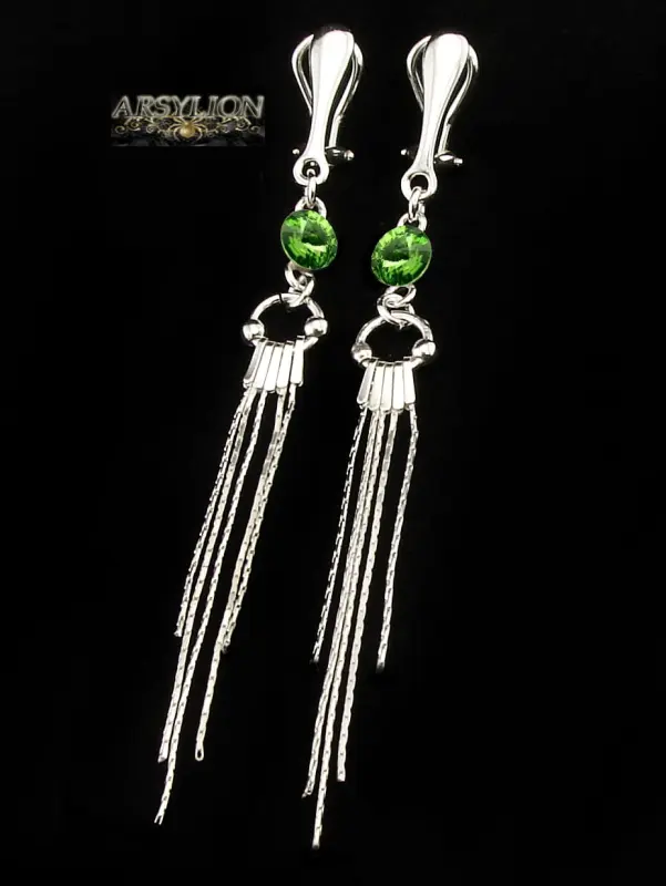 klipsy z kryształkiem Swarovski Peridot rivoli