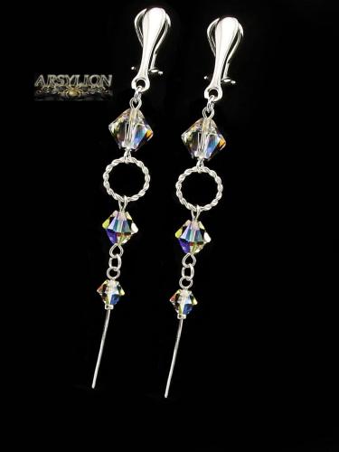 Klipsy kryształ Swarovski Elements Crystal AB