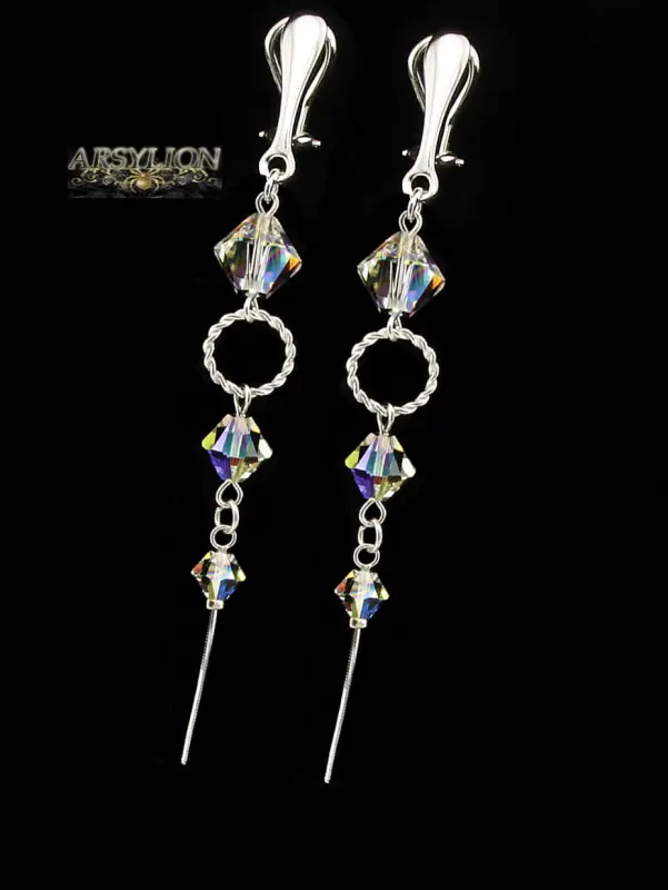 Klipsy kryształ Swarovski Elements Crystal AB