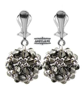 Klipsy kryształ Swarovski Elements Silver Night