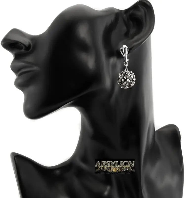 Klipsy kryształ Swarovski Elements Silver Night